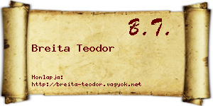 Breita Teodor névjegykártya
